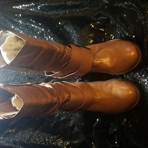 Steve Madden Tan leather slouched bootie